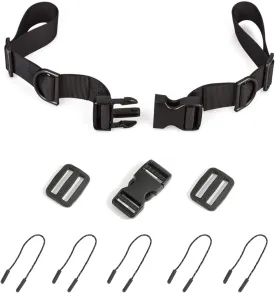 1 Pack Backpack Chest Straps,with 1 Quick Release Buckle,2 Slide Clips 5 Zipper pulls-Black US224
