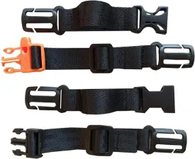 2 Pack Backpack Chest Strap- Nylon -Suitable for Webbing on The Backpack up to1in.(Black)