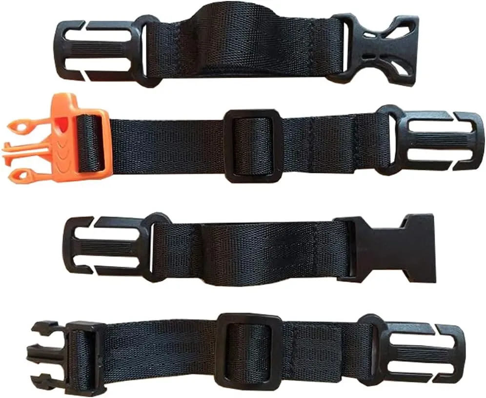 2 Pack Backpack Chest Strap- Nylon -Suitable for Webbing on The Backpack up to1in.(Black)