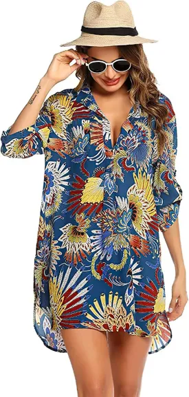 2025 New Bathing Suit Cover Up for Women Shirt Swimsuit Beach Bikini Cover ups for Pool
