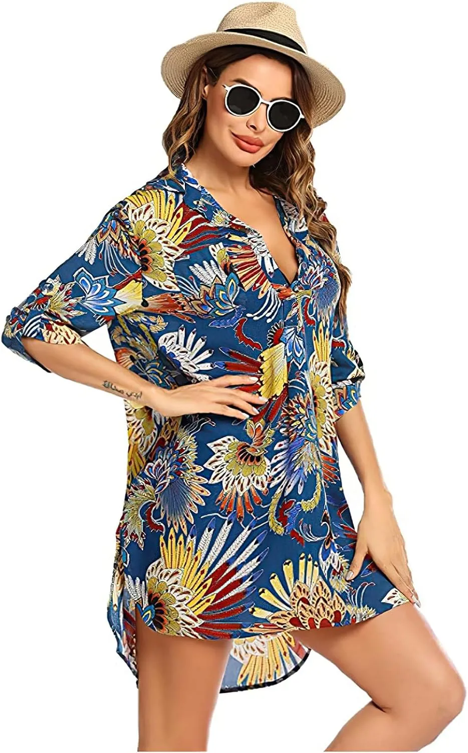 2025 New Bathing Suit Cover Up for Women Shirt Swimsuit Beach Bikini Cover ups for Pool