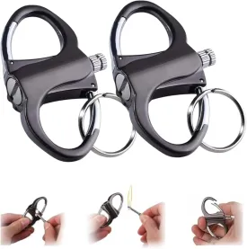 2025 Upgrade Metal Keychain Lighter - Lighter Hidden in Key Chain Permanent Match Waterproof Fire Starter Key Ring for Outdoor Car and Home (2, Black)