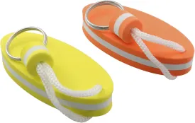 2pcs Floating Key Ring Glow in Dark, Yellow and Orange Water Buoyant Key Chain, Boat Key Chains for Fishing, Sailing, Surfing, Swimming, Water Sports