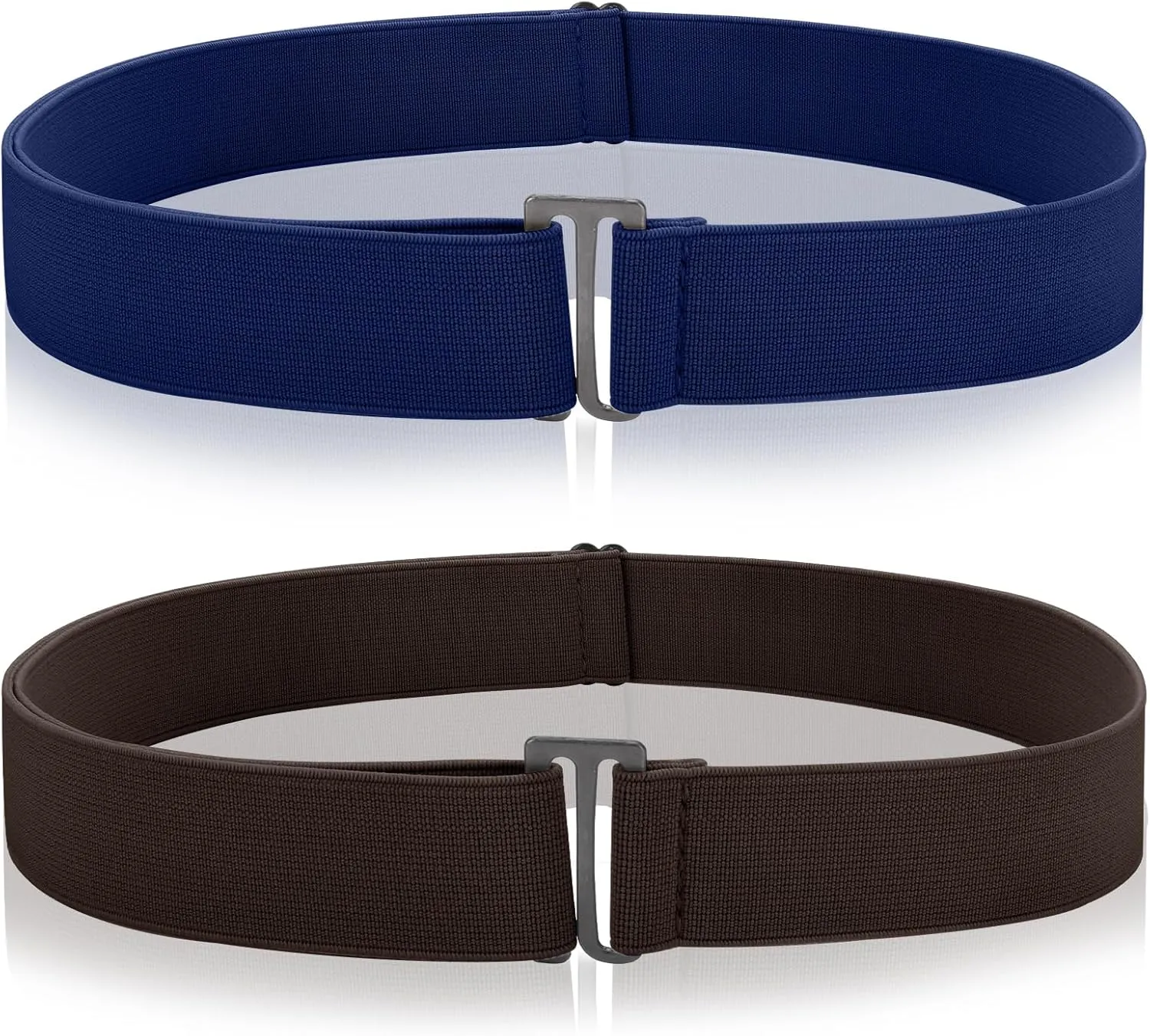 2PCS No Show Women's Stretch Belt Invisible No Show Invisible Belt Women Elastic Stretch Waist Belt With Flat Buckle