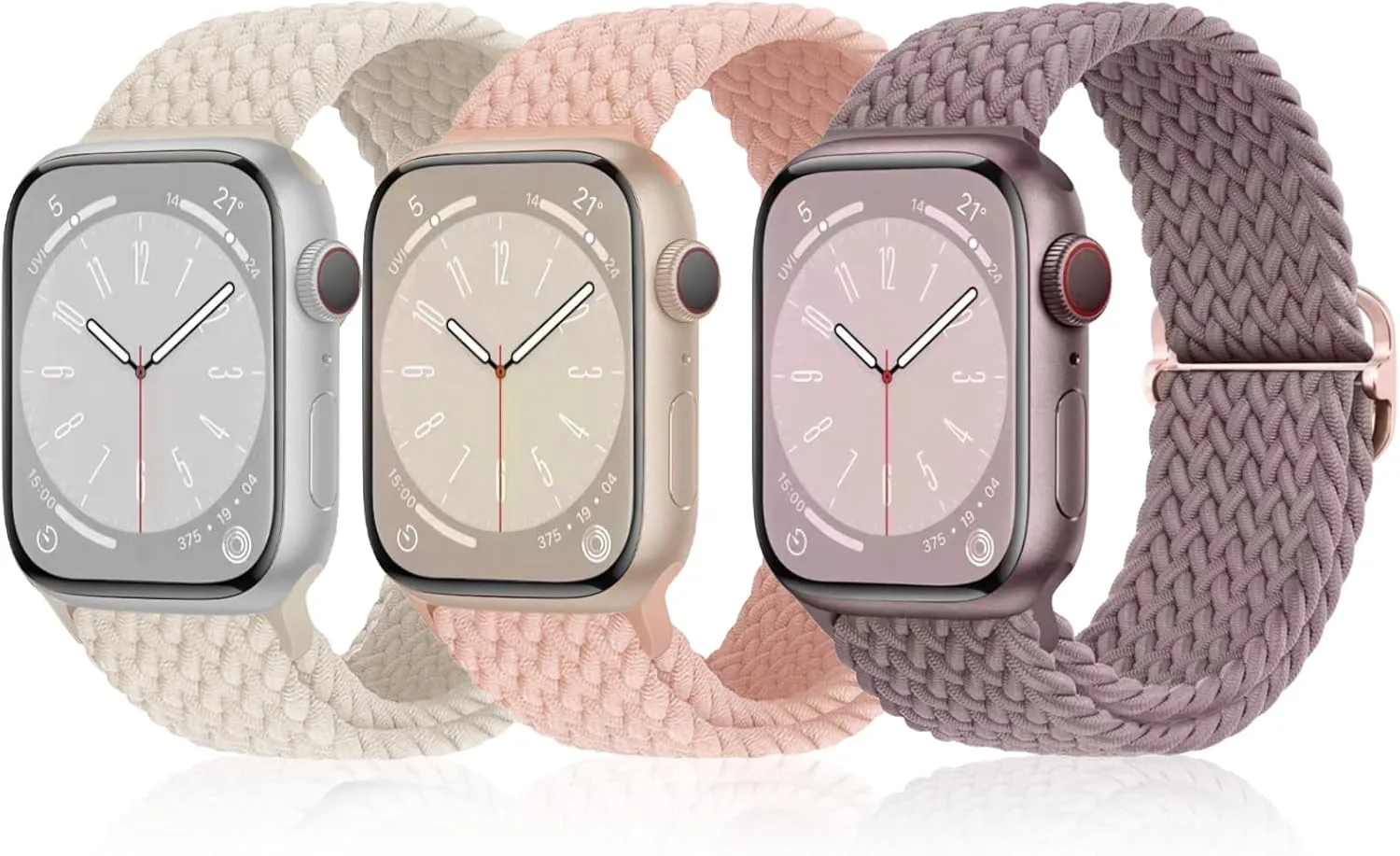 3 Pack Sporty Band Compatible with Apple Watch Bands 38mm 40mm 41mm 42mm 44mm 45mm 49mm for Women Men, Soft Braided Breathable Wristband Replacement Bands,Adjustable Replacement Band for iWatch Bands Series 9 8 7 6 5 4 3 2 1 SE Ultra