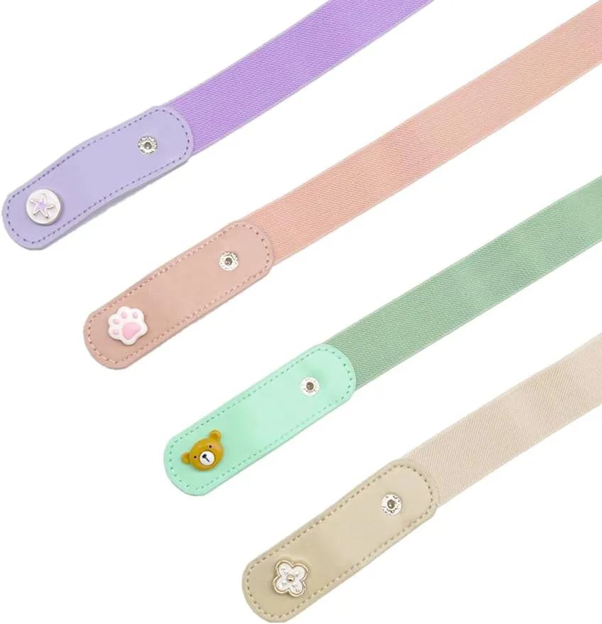 4 Pieces Buckle Free Stretch Belt Comfortable Invisible Elastic Belt Adjustable Belt