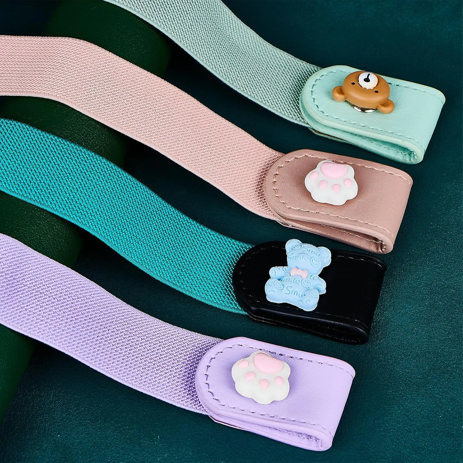 4 Pieces Buckle Free Stretch Belt Comfortable Invisible Elastic Belt Adjustable Belt