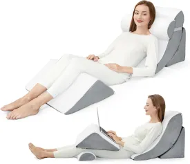 4pcs Wedge Pillow Set,Wedge Pillows for Back Pain Relief and Leg Pain,Wedge Pillow for Acid Reflux Relief and Anti-snoring.