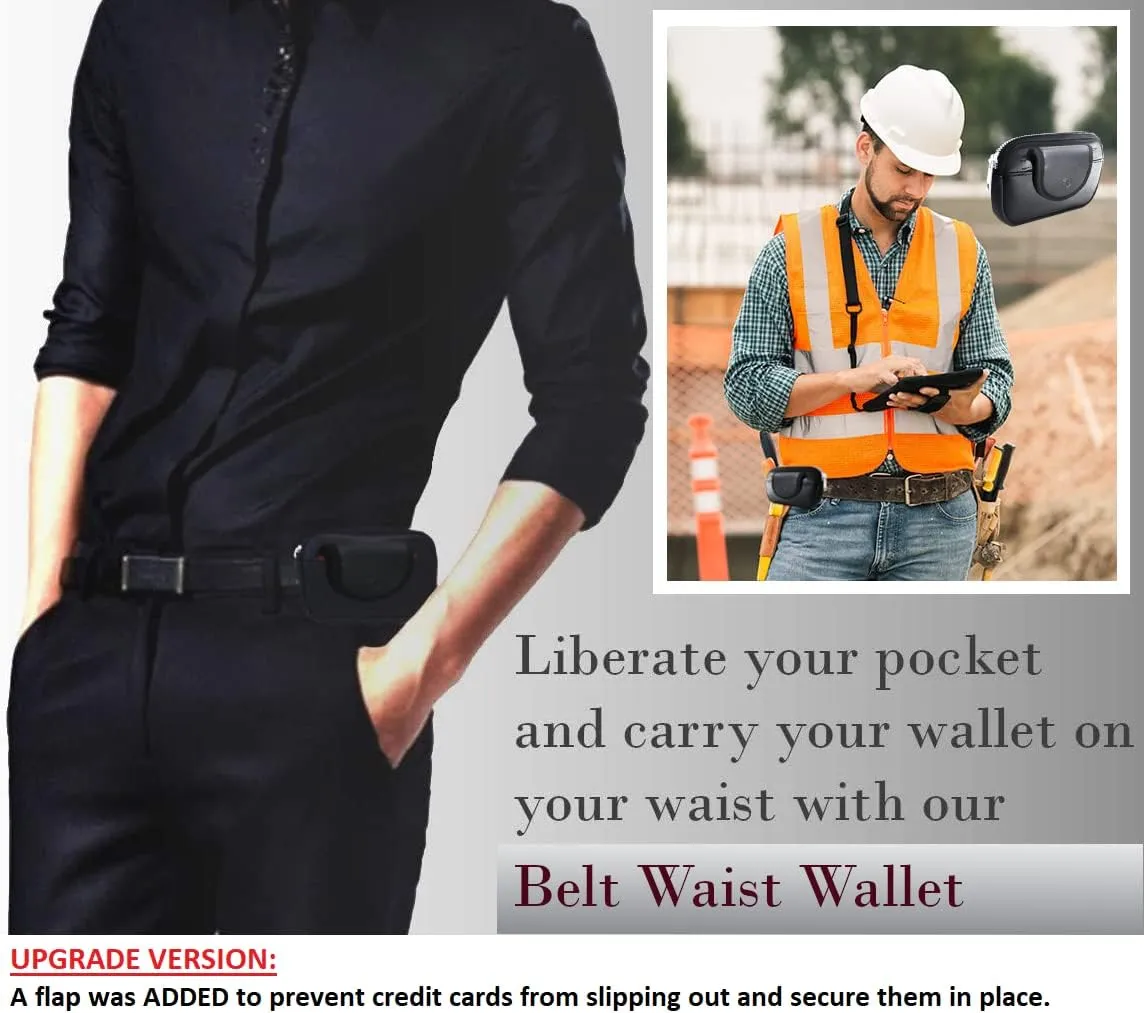 AH Minimalist Compact RFID Money Belt Clip Wallet Secret Money Belt Wallet pouch for Both Men and Women - Money Pouch Belt Purse Belt Loop Wallet