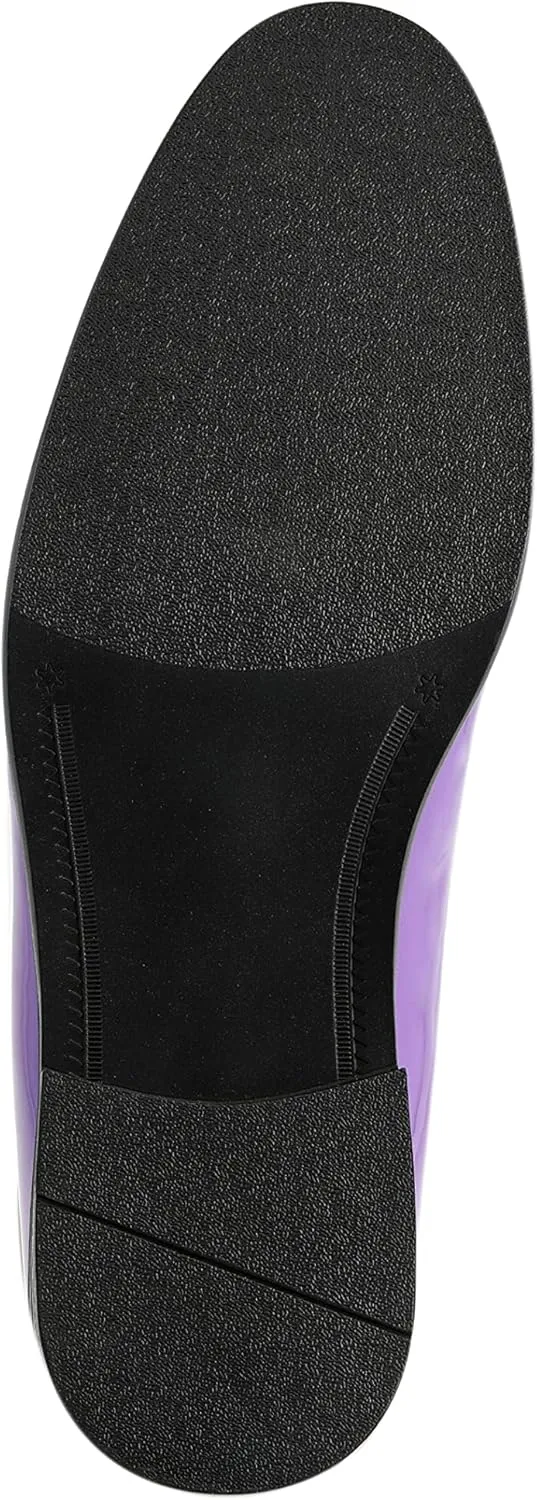 Amali Fay Velvet Mens Slip-On Shoes with Gold Chain Ornament Dress Shoes for Men Velvet Formal Loafers for Men The Original Smoking Men Tuxedo Dress Shoes