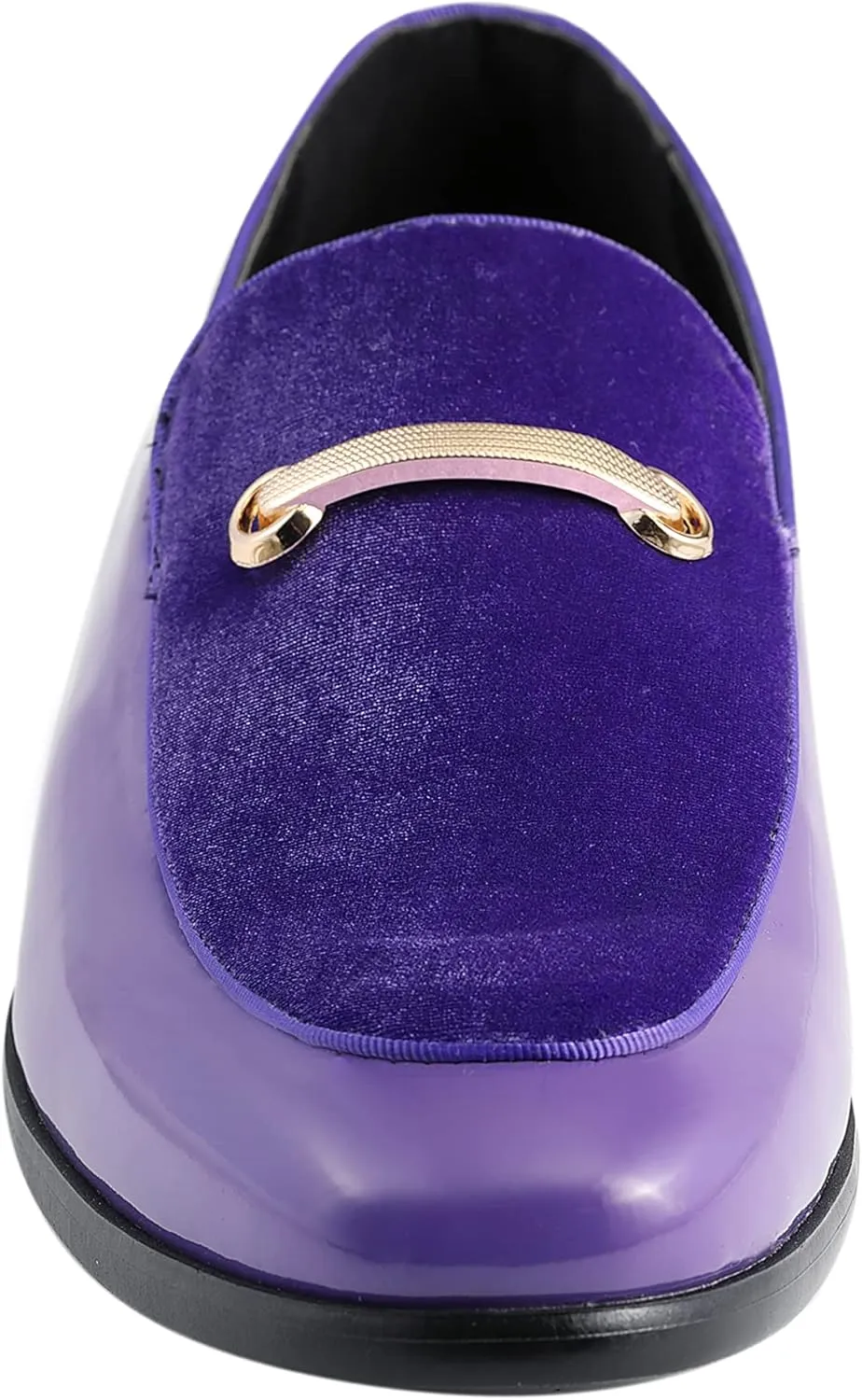 Amali Fay Velvet Mens Slip-On Shoes with Gold Chain Ornament Dress Shoes for Men Velvet Formal Loafers for Men The Original Smoking Men Tuxedo Dress Shoes