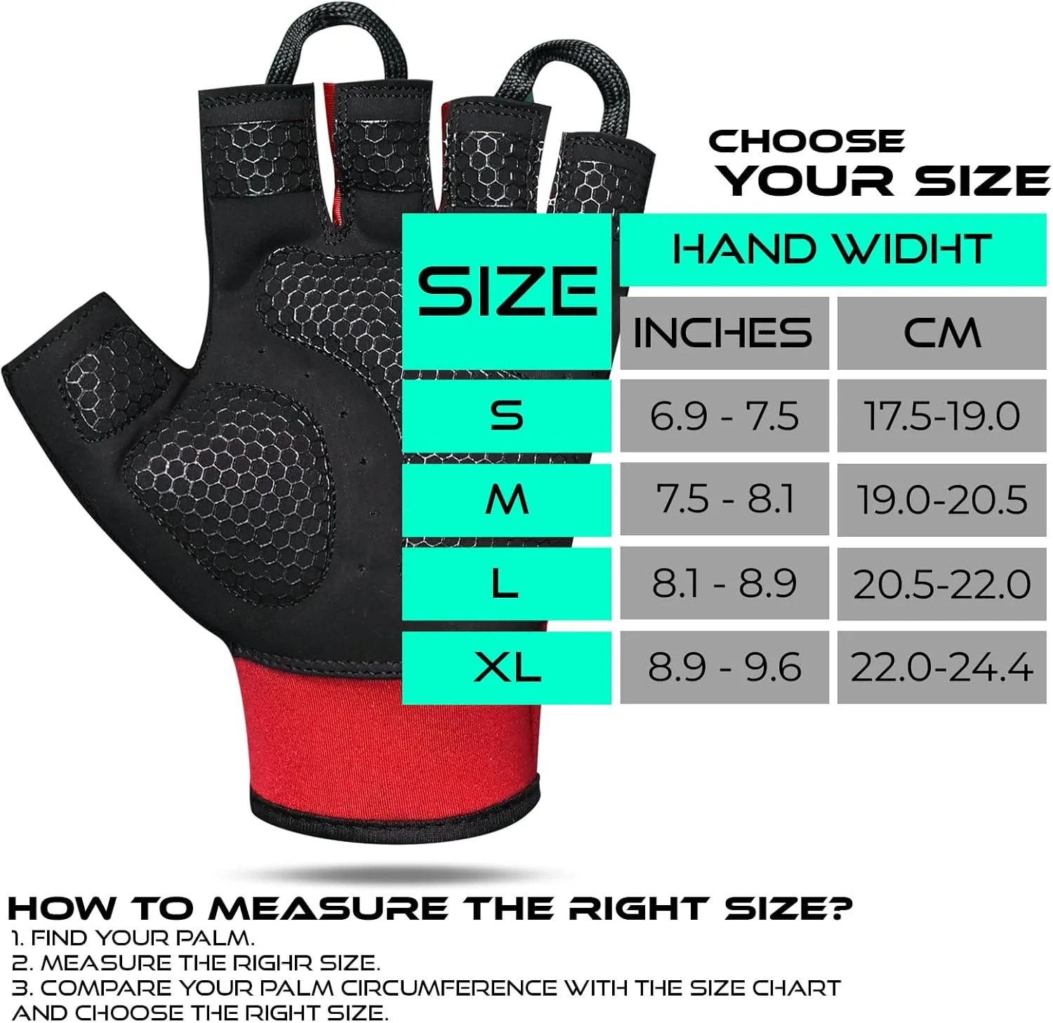 BEAST RAGE Workout Gloves for Men, Durable Palm Grip Gym Gloves Women Half Finger Elasticated Training Weight Lifting Strength Bodybuilding Anti Slip Cycling Gloves Exercise