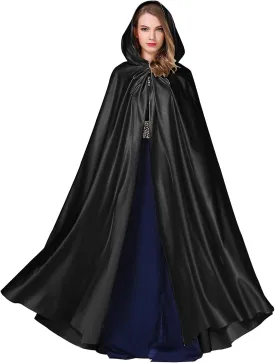 BEAUTELICATE Women's Wedding Hooded Cape Bridal Cloak Poncho Full Length