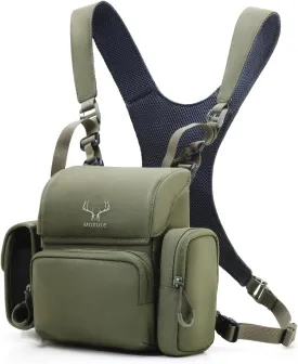 Binocular Harness Chest Pack: Bino Case with Rangefinder Pocket for Hunting Birdwatching and Hiking