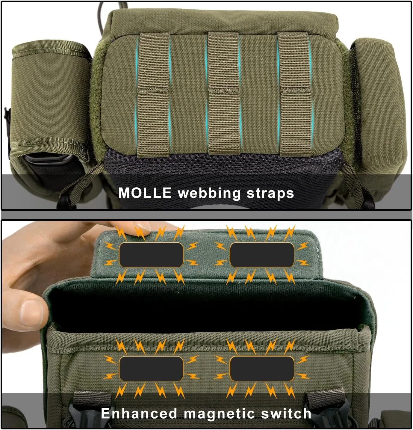 Binocular Harness Chest Pack: Bino Case with Rangefinder Pocket for Hunting Birdwatching and Hiking