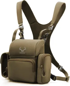 Binocular Harness Chest Pack: Bino Case with Rangefinder Pocket for Hunting Birdwatching and Hiking
