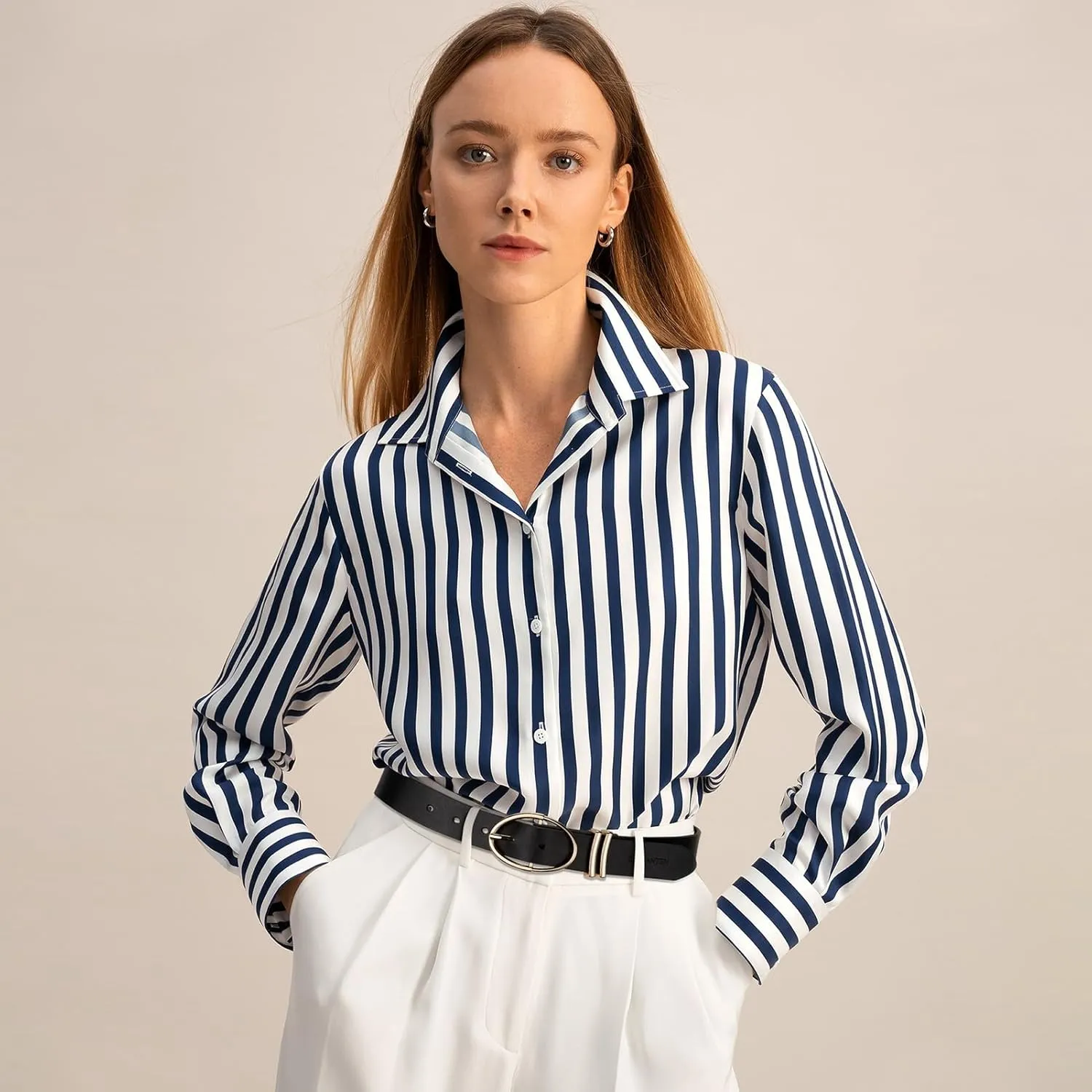 BOSTANTEN Women Belts For Jeans Dresses Pants Trendy Ladies Leather Waist Black Belt with Silver Oval Buckle