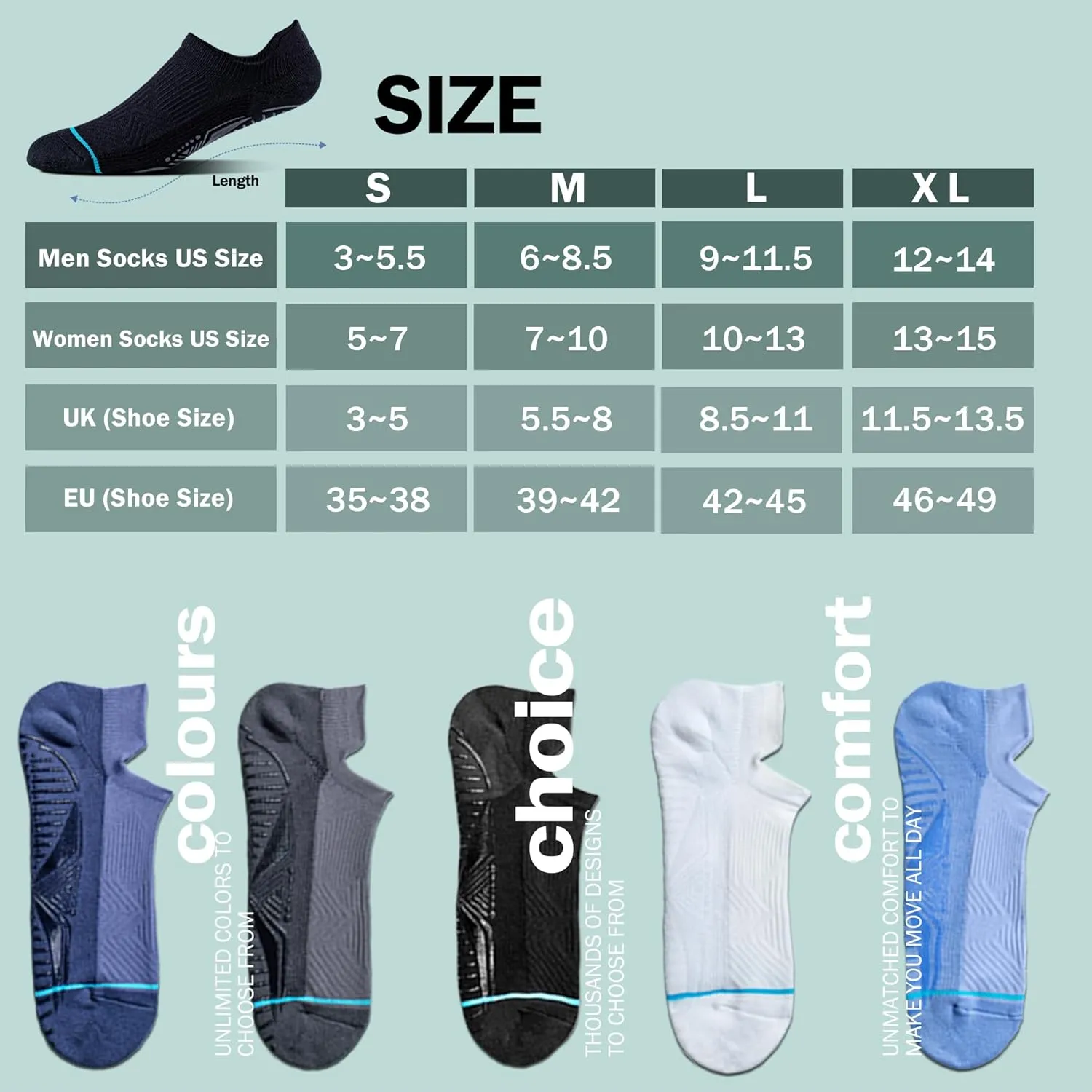 BRISIRA Bamboo Viscose Non Slip Pilates Socks Men Women No Show Grip Compression Thick Cushion Yoga Barre Grippy Ankle