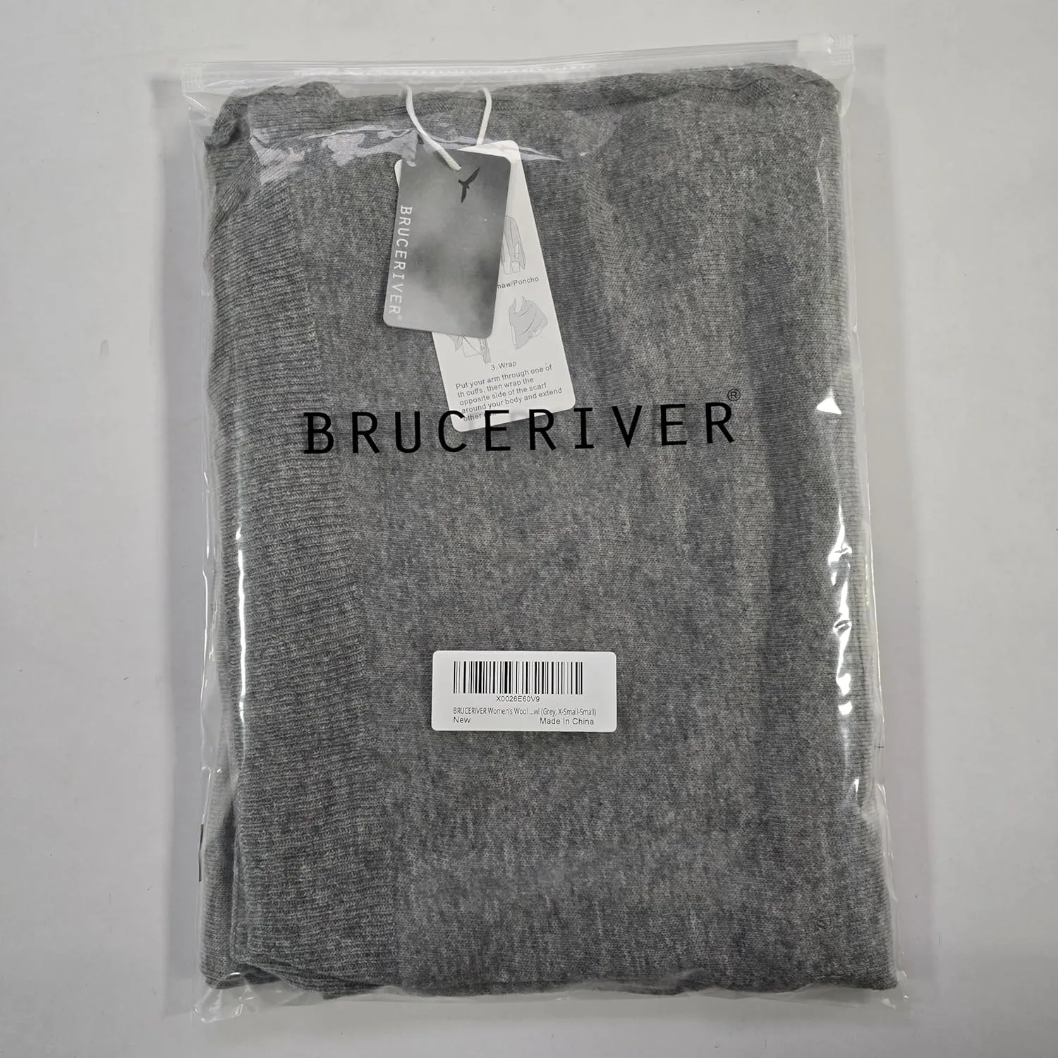 BRUCERIVER Women's Wool Blended Versatile Multi Style Long Knit Poncho Shawls