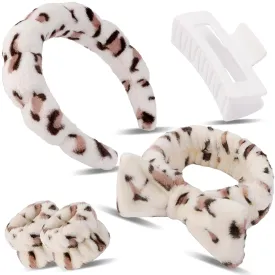 Canitor Spa Wrist Bands Set with Hair Clips Skincare Non Slip Puffy Terry Cloth Makeup Headband Cute Women Teen Girls Gifts Trendy Stuff Hair Accessories