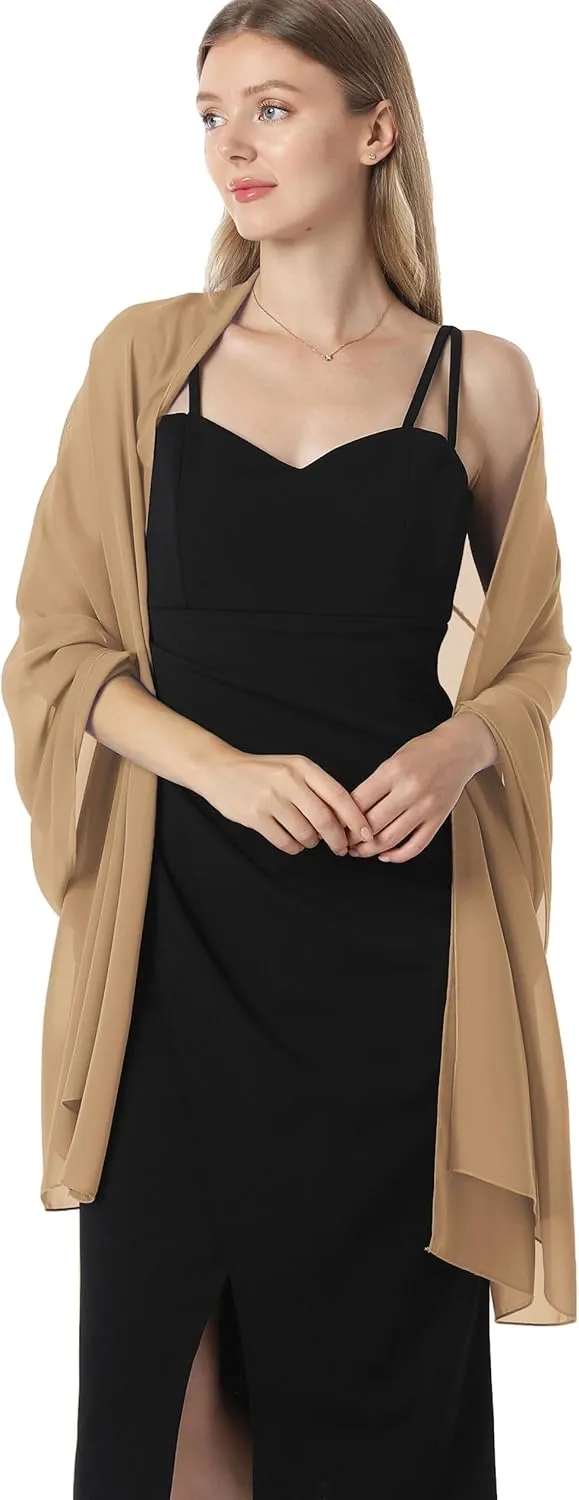 Chiffon Shawls and Wraps for Evening Dresses Women Elegant Soft Scarf Bridal Scarve Wedding Stole