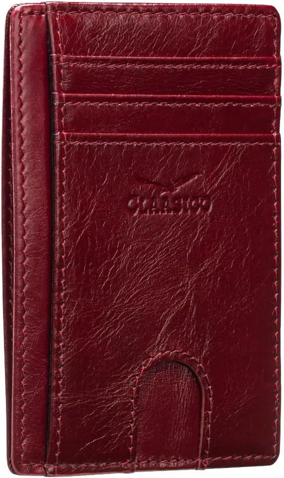 Claasico Front Pocket Small Mens Wallet RFID Blocking Genuine Leather Credit Card Holder