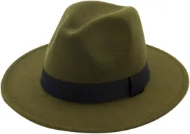 Classic Wide Brim Fedora Hats for Women Men Fedora Hat with Belt Buckle Panama Hat for Women Men