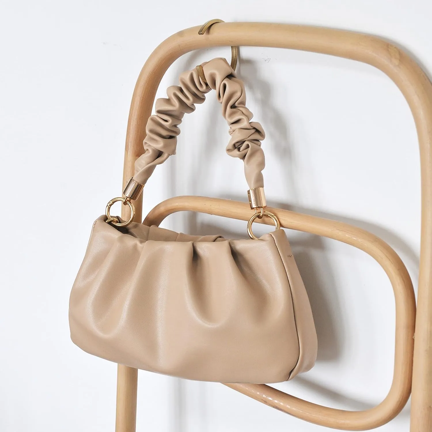 Cloud Pouch Bag Women Shoulder Handbag Soft Vegan Leather Vintage Hobo Chain Cross body Bag