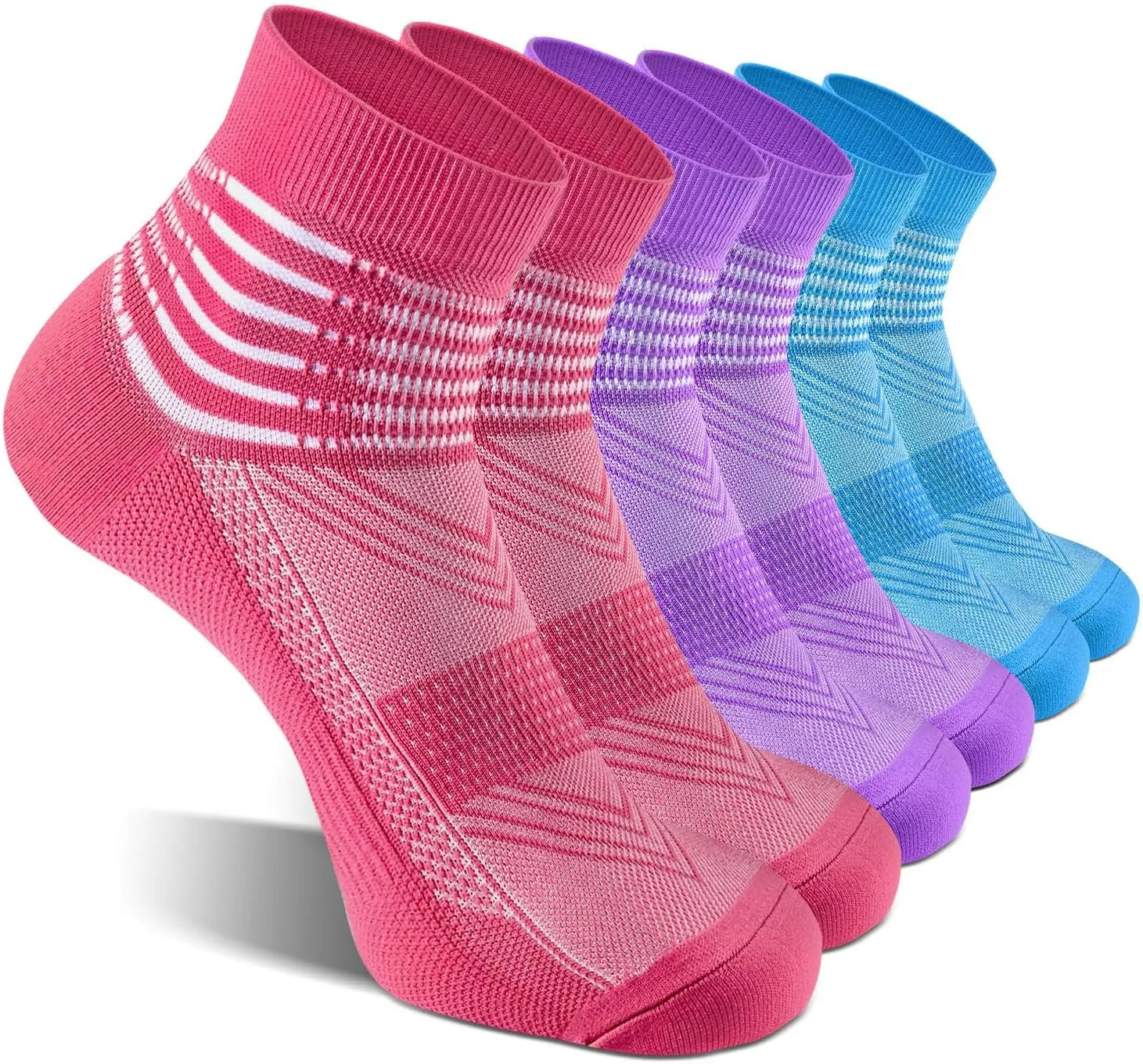 Compression Ankle Support Socks Coolmax Wicking Cushioned Athletic Plantar Fasciitis Relief Men Women 2/3/6 Pairs
