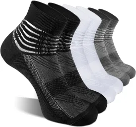 Compression Ankle Support Socks Coolmax Wicking Cushioned Athletic Plantar Fasciitis Relief Men Women 2/3/6 Pairs