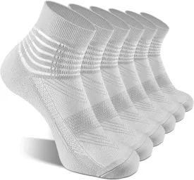Compression Ankle Support Socks Coolmax Wicking Cushioned Athletic Plantar Fasciitis Relief Men Women 2/3/6 Pairs