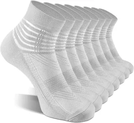 Compression Ankle Support Socks Coolmax Wicking Cushioned Athletic Plantar Fasciitis Relief Men Women 2/3/6 Pairs