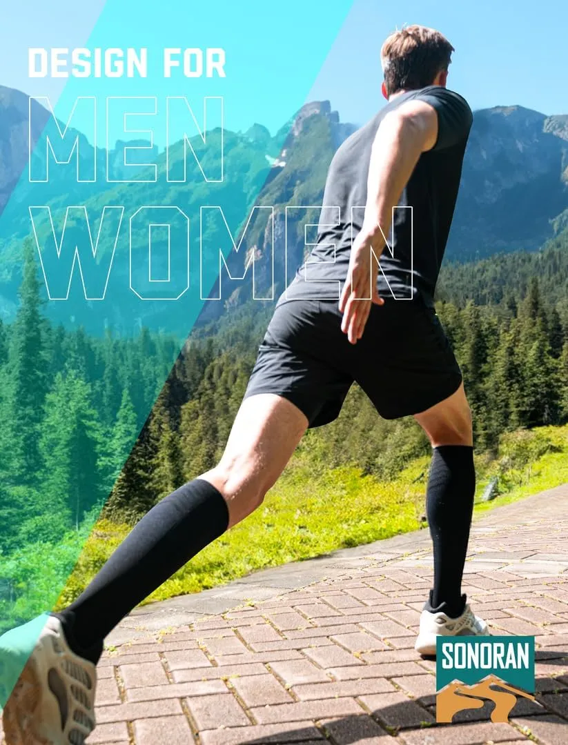 Compression Socks for Men & Women (2/4/6 Pairs) 20-30 mmHg Graduated Compression Knee High for Running, Athletic