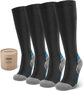 Compression Socks for Men & Women (2/4/6 Pairs) 20-30 mmHg Graduated Compression Knee High for Running, Athletic