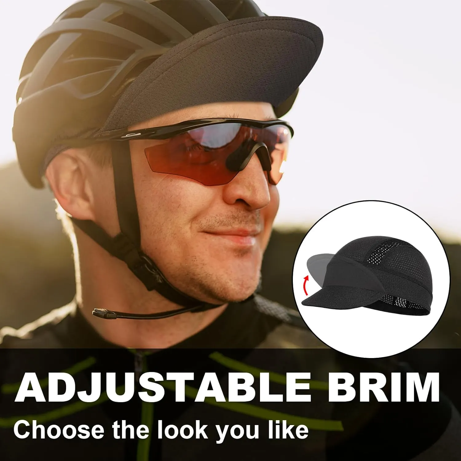 Cooling Skull Cap Helmet Liner, Sweat Wicking Cycling Cap Under Helmet Mesh Bike Hat for Men Women