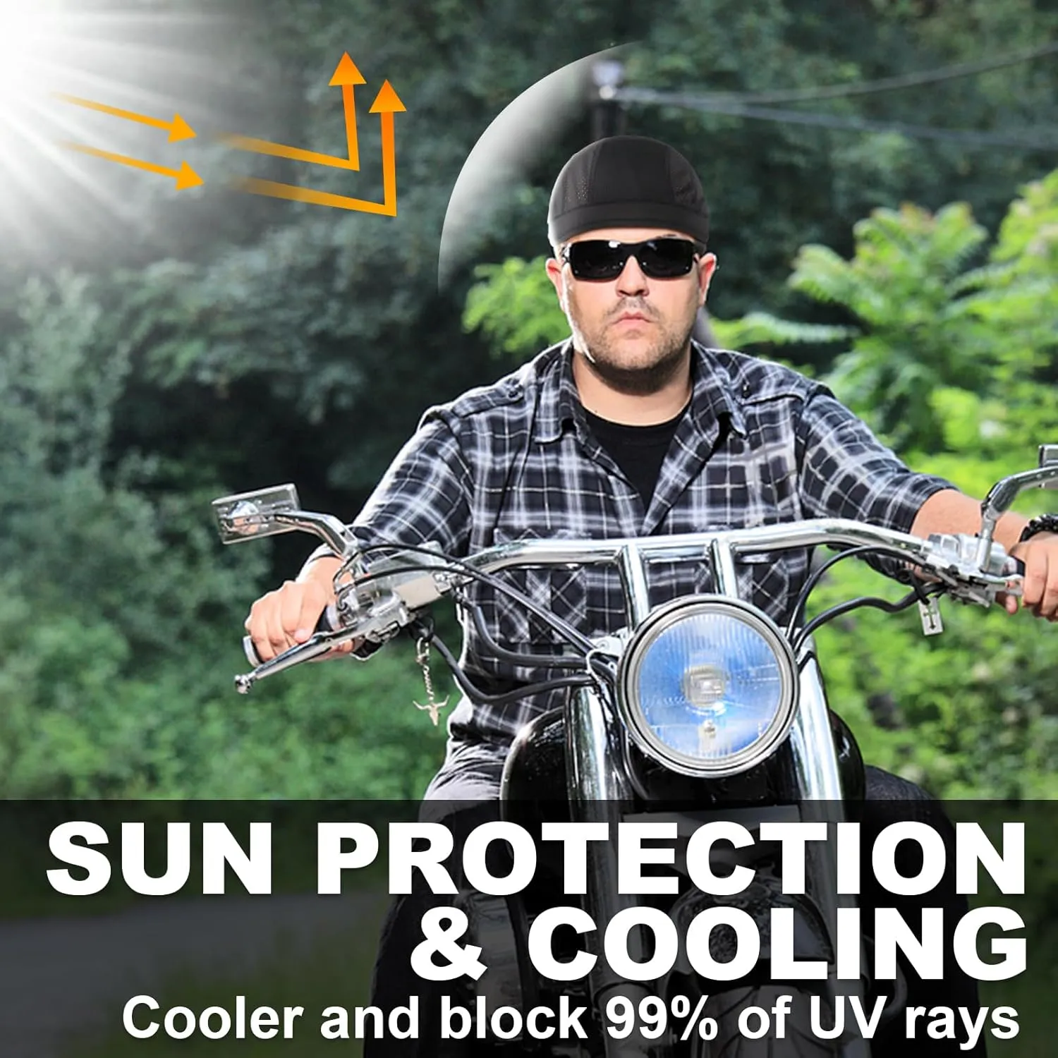 Cooling Skull Cap Helmet Liner, Sweat Wicking Cycling Cap Under Helmet Mesh Bike Hat for Men Women