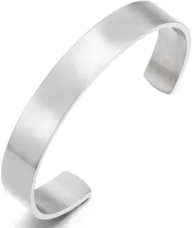 COOLSTEELANDBEYOND Stainless Steel Adjustable Cuff Bangle Bracelet for Men Women Minimalist
