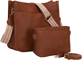 Cottoncode Crossbody Bags for Women, Trendy 2PCS Hobo Handbags Set, Vegan Leather Handbag Purse Set with 2 Adjustable Straps