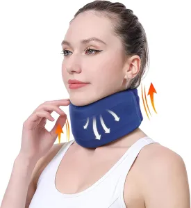 CozyHealth Neck Brace for Neck Pain and Support, Soft Neck Support Relieves Pain & Pressure in Spine for Women & Men, Wrap Align Stabilize Vertebrae Foam Cervical Collar for Sleeping (GBlue, M, 3.5" Middle Height)