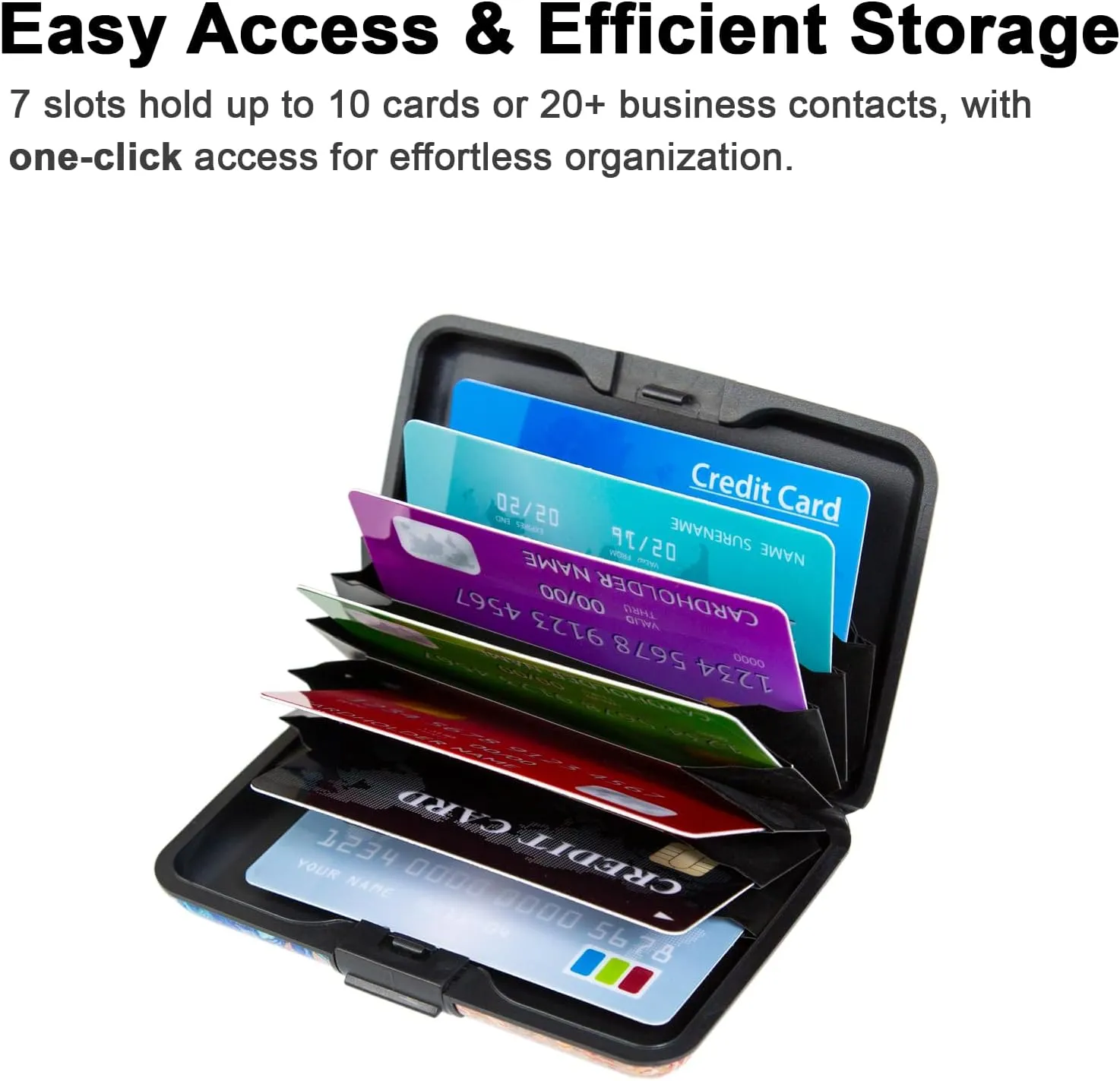 Credit Card Holder, Metal Card Wallet RFID Blocking Mini Slim Aluminum Business Hard Card Case for Women Men (Black Background Sunflowers)