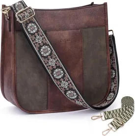 Crossbody Bag Women Vegan Leather Hobo Handbag Trendy Crossbody Shoulder Bag Purses For Women with 2 Adjustable Strap