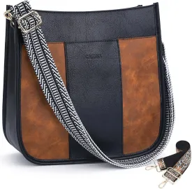 Crossbody Bag Women Vegan Leather Hobo Handbag Trendy Crossbody Shoulder Bag Purses For Women with 2 Adjustable Strap