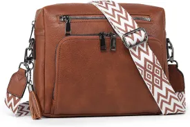 Crossbody Bags for Women MultiPockets Purses for Women Vegan Leather Shoulder Bag with Ajustable Strap for Shopping