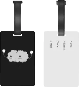 Cute Happy Brain with Arms and Legs Luggage Tags for Suitcases Travel Tags ID Labels for Women Men Travel Bag Luggage Accessories