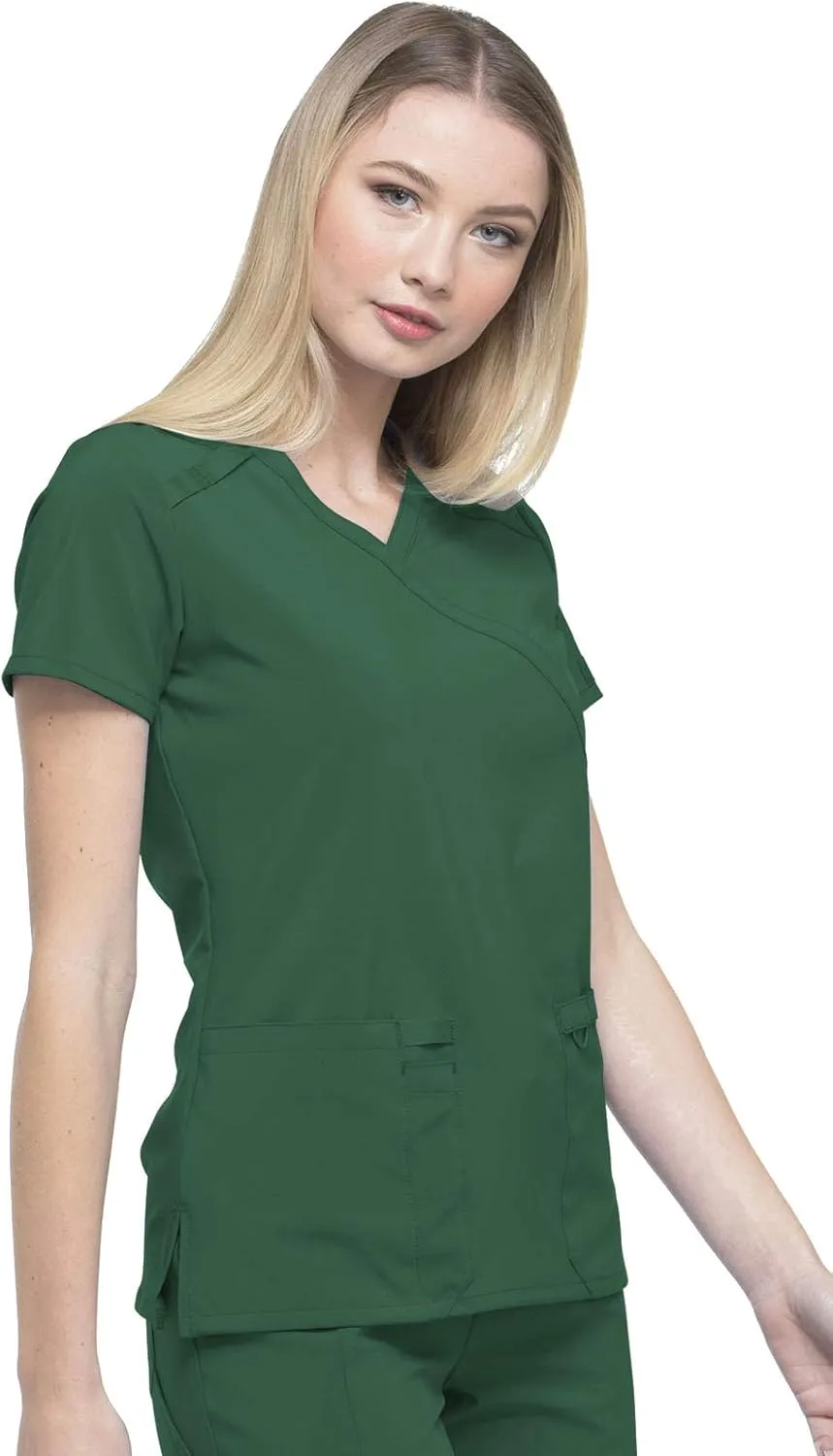 Dickies EDS Essentials, Mock Wrap Top Scrubs for Women with Four-Way Stretch and Moisture Wicking DK625