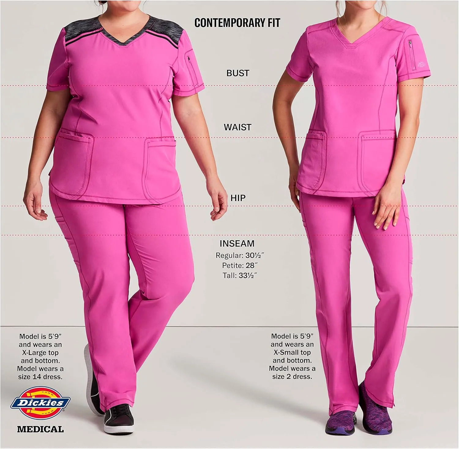Dickies EDS Essentials, Mock Wrap Top Scrubs for Women with Four-Way Stretch and Moisture Wicking DK625
