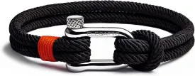 Elegatto Alchor Premium Rope Bracelet for Men | Nylon Marine Cord with Silver Polished Stainless Steel Shackle Closure | Waterproof and Fade-Resistant | Mens Designer Bracelets