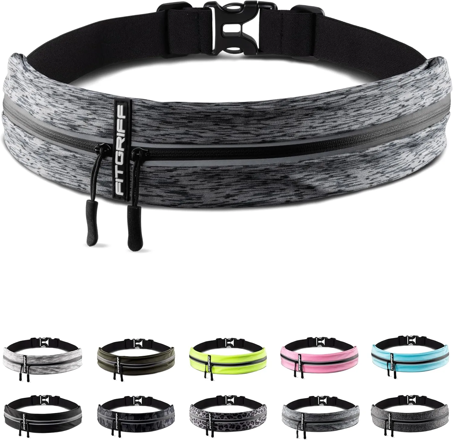 Fitgriff Running Belt for Men & Women - Secure Jogging Pouch for Phone, Keys & Essentials - For All Cell Phones