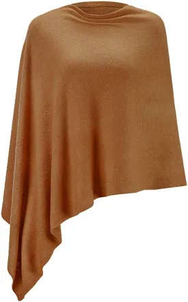 Fomolom Women Ponchos Sweater Versatile Lightweight Solid Knitted Shawl Wrap Scarf Cape Accessories for Womens