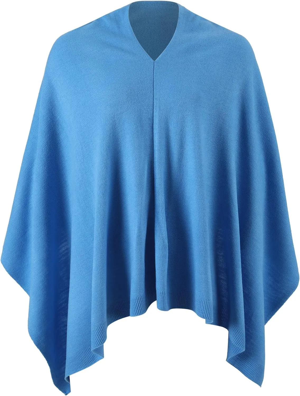Fomolom Women Ponchos Sweater Versatile Lightweight Solid Knitted Shawl Wrap Scarf Cape Accessories for Womens